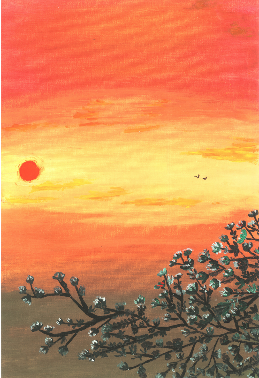 Radiant Sunset Glow - Warm and Inviting Wall Art Painting