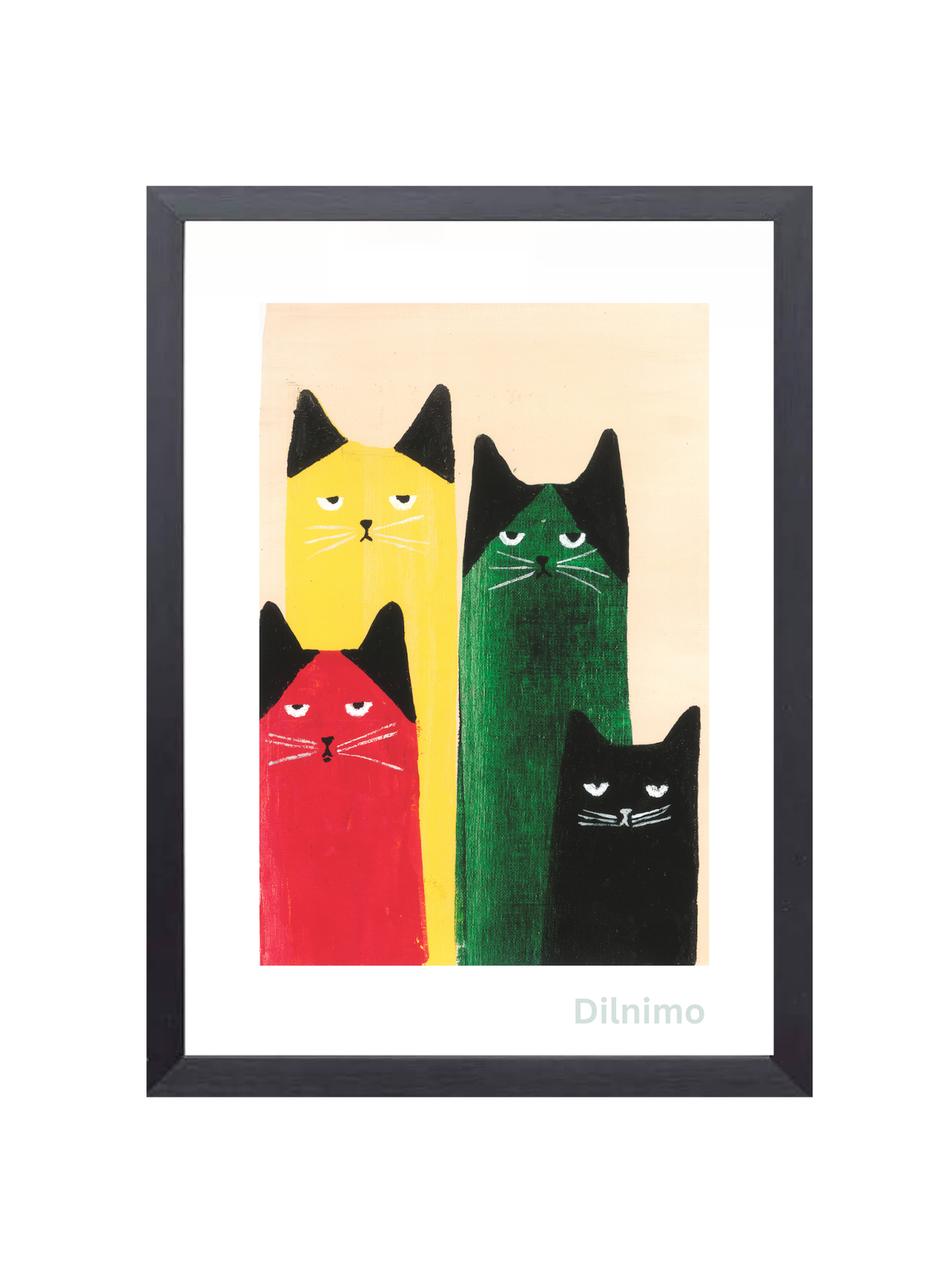 The Whimsical Charm Cat-titude Trio - Original Painting