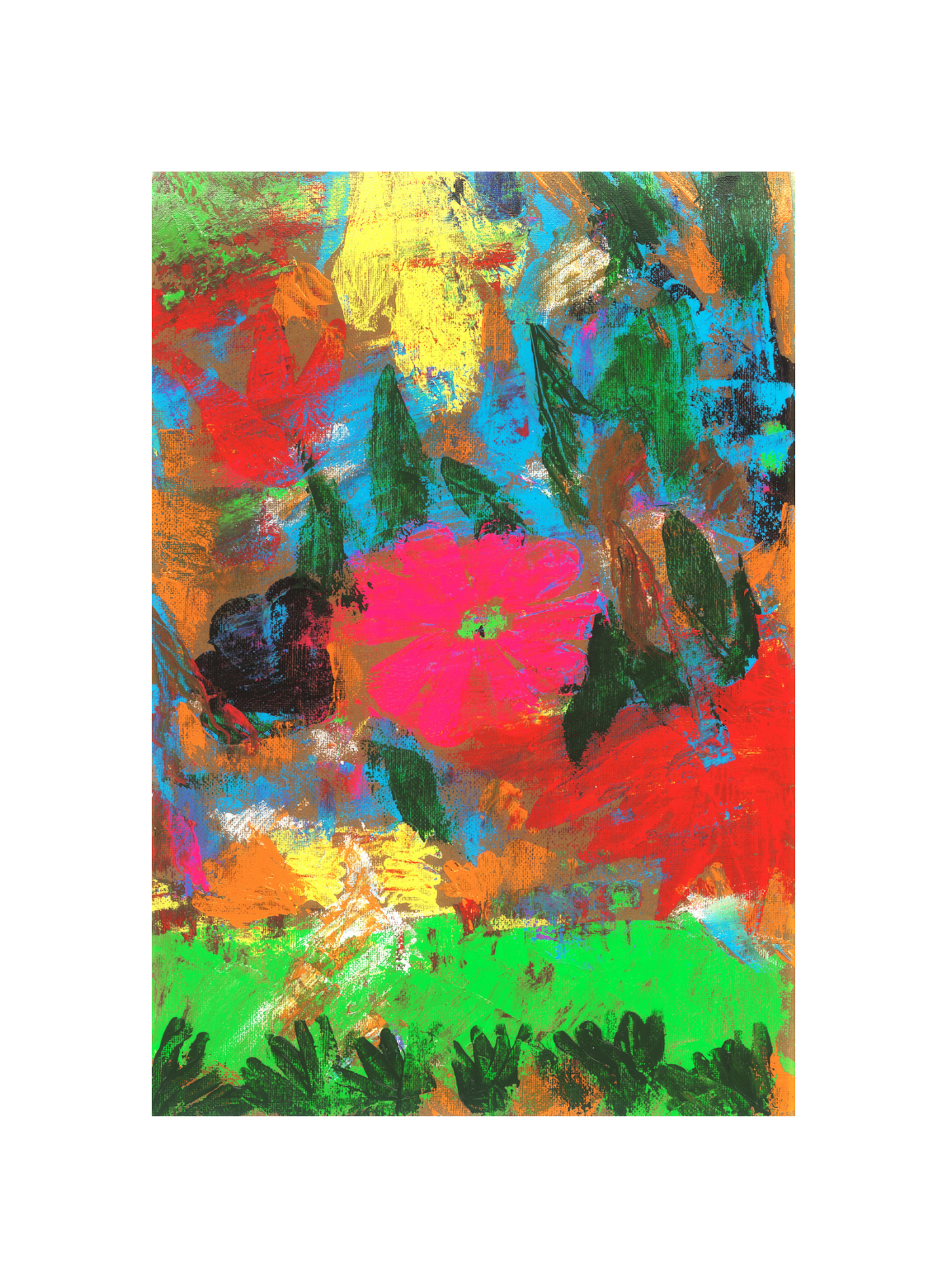 Blooming Energy - Vibrant Abstract Floral Original Painting