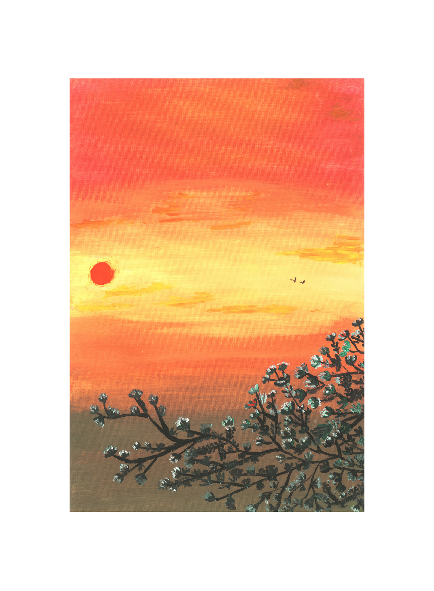 Radiant Sunset Glow - Warm and Inviting Wall Art Painting