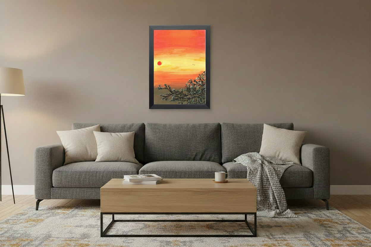 Radiant Sunset Glow - Warm and Inviting Wall Art Painting