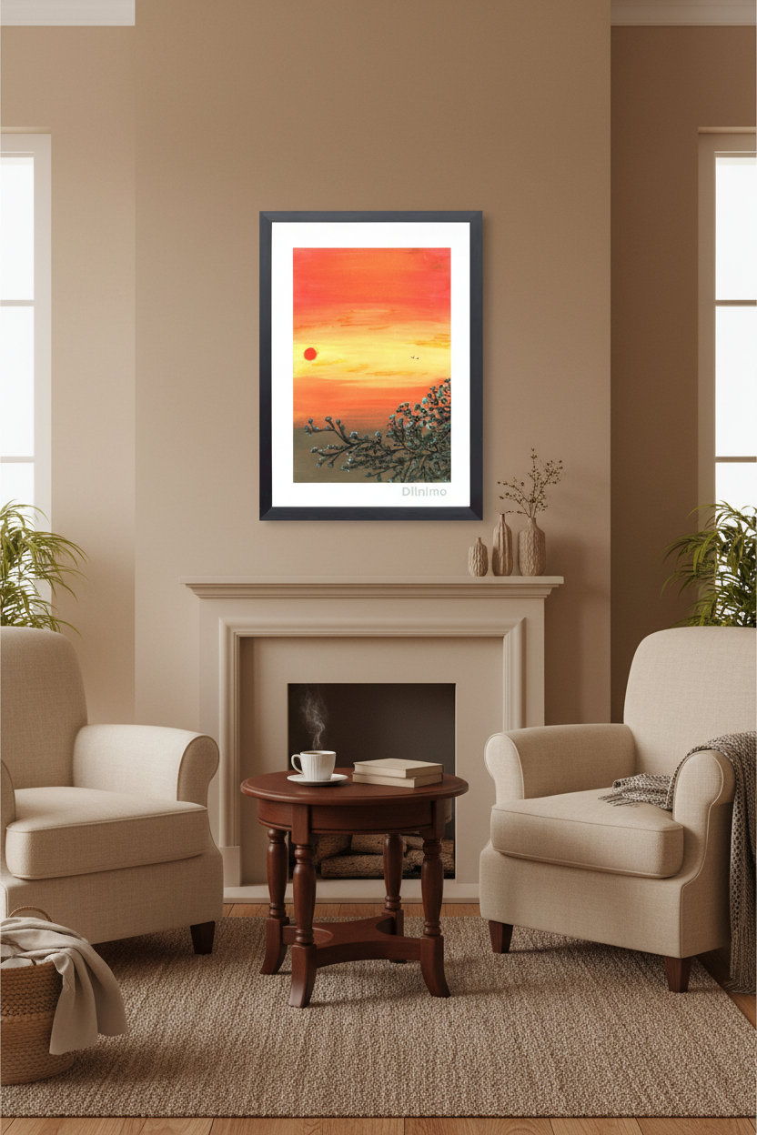Radiant Sunset Glow - Warm and Inviting Wall Art Painting