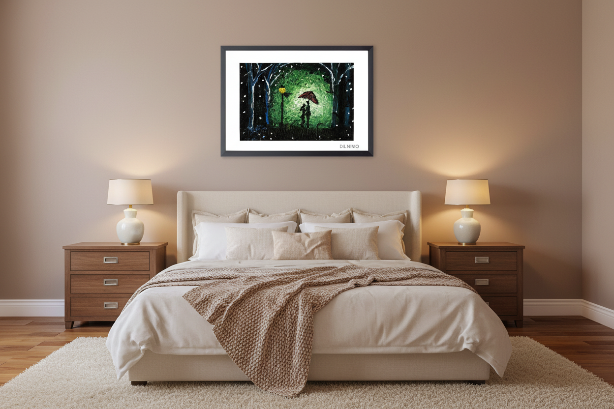 Secret Lovers | Romantic Night | Framed Painting