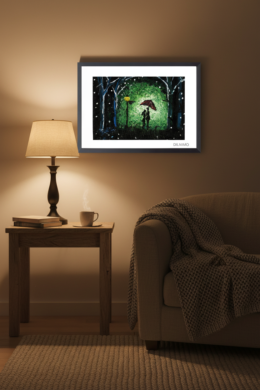 Secret Lovers | Romantic Night | Framed Painting
