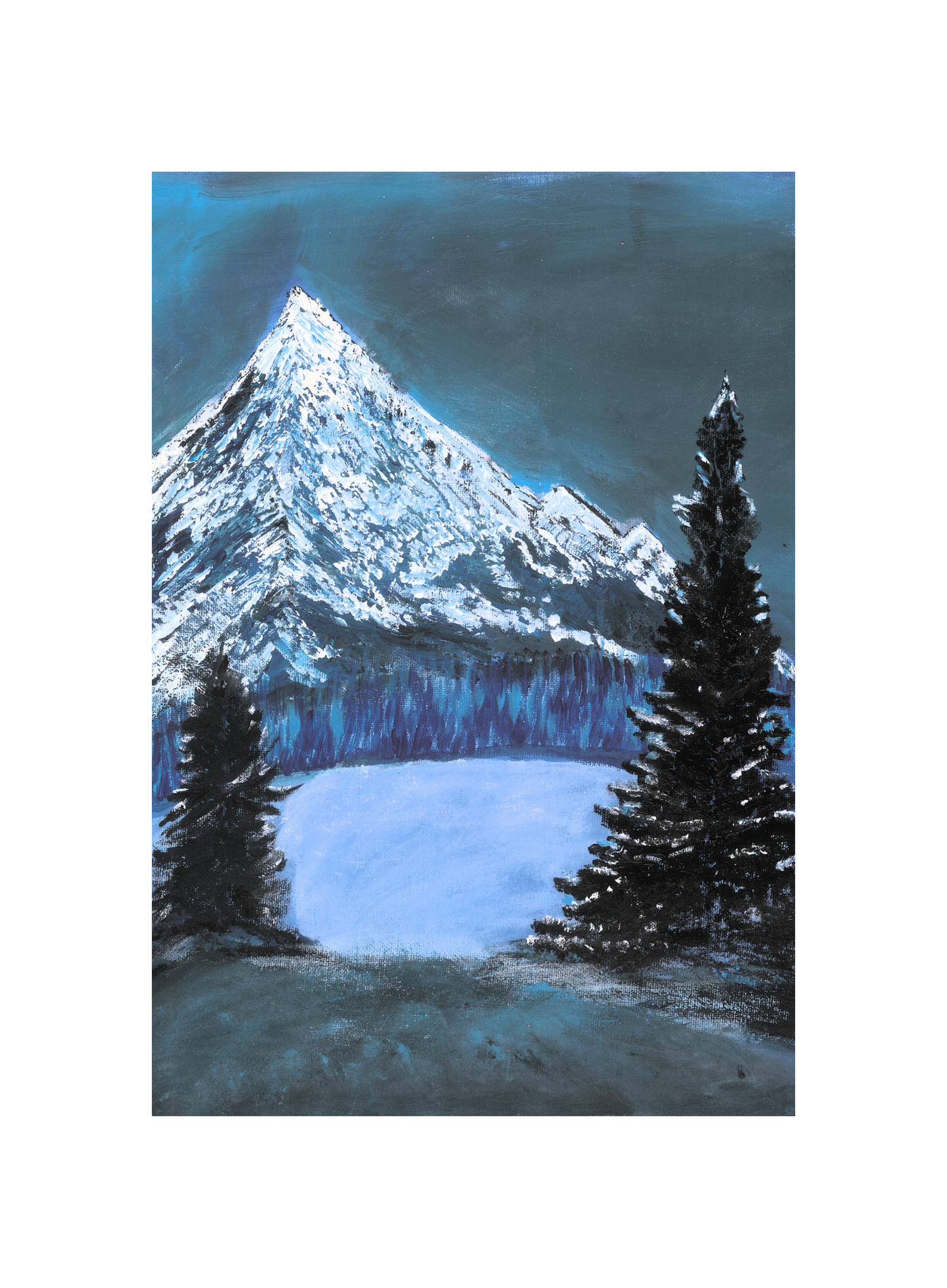 Snow Mountain Painting Print