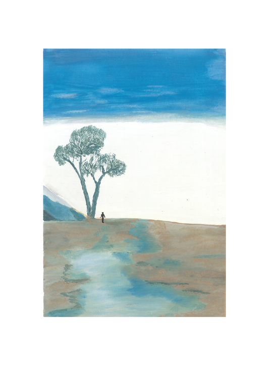 Solitary Walk - Minimalist Nature Original Painting
