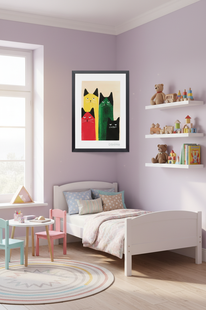 The Whimsical Charm Cat-titude Trio - Original Painting