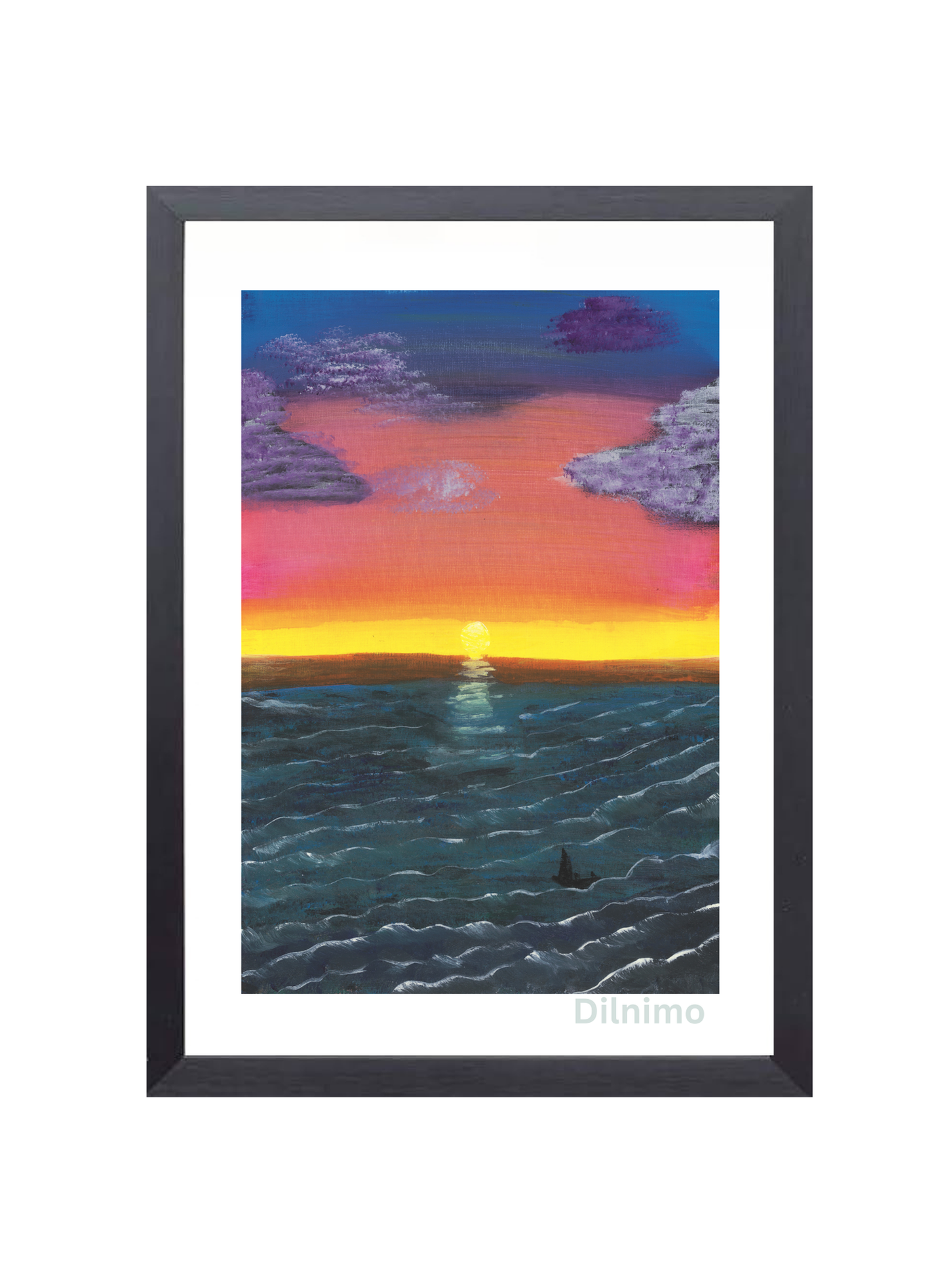 Tranquil Ocean Sunset - Peaceful Seascape Original Painting