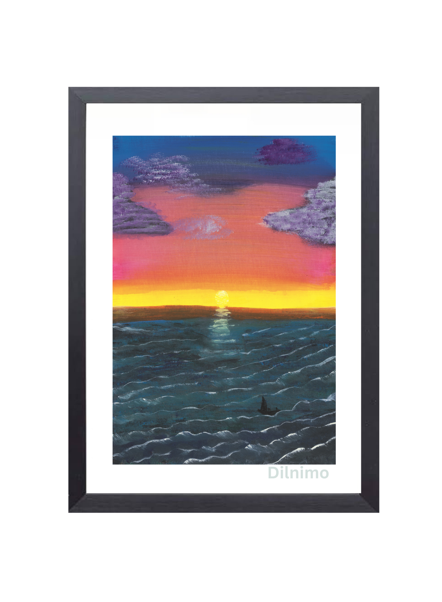 Tranquil Ocean Sunset - Peaceful Seascape Original Painting
