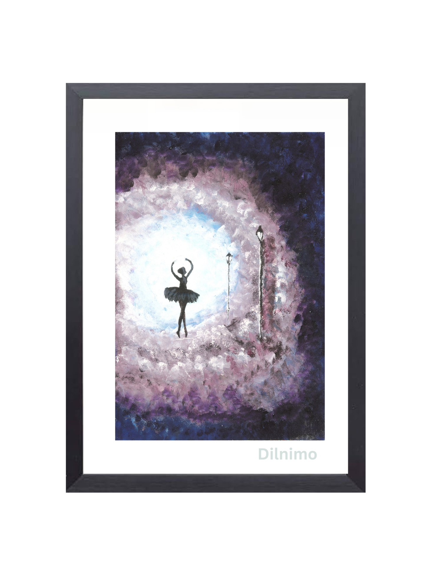 Twilight Ballerina Elegance - Graceful Dance | Framed Painting